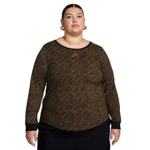 Nike Plus Size Sportswear Essentials Long Sleeve Top - Black 1XL 1X